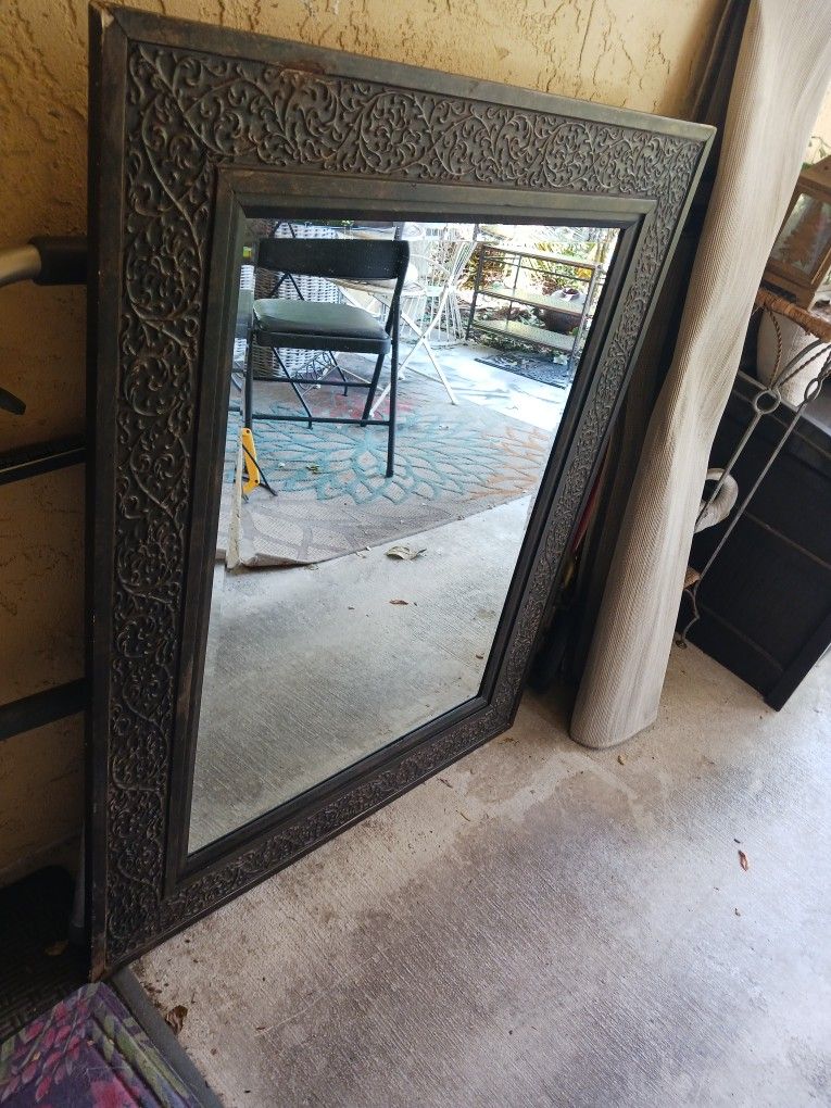 Ex Larg Wood Black Framed Wall Mirror 40inby 32inwd 20 Firm Look My Post Alot Item