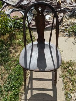 Chairs One Brown Wood Vintage 