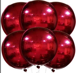 KatchOn 22 Inch Maroon Chrome Balloons - Pack Of 6