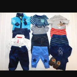 Baby Boy Clothes Lot NEWBORN Fall Winter Outfits

