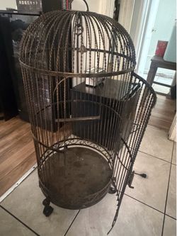 Large Decorative Wrought-Iron Style Bird Cage
