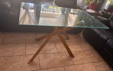 Glass dining table