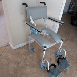 NEW-Roll-In Transport Shower Commode Chair
