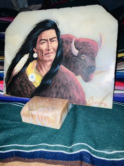 Wonderful painting  on onyx stone original work