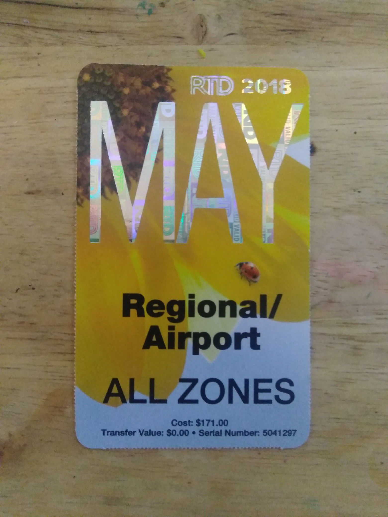 RTD regional May pass