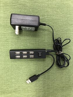 7-Port USB 2.0 Hub with Power Adapter