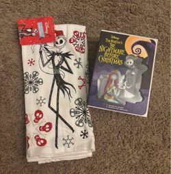 Nightmare Before Christmas Hallmark Ornament And Set Of Kitchen Towels