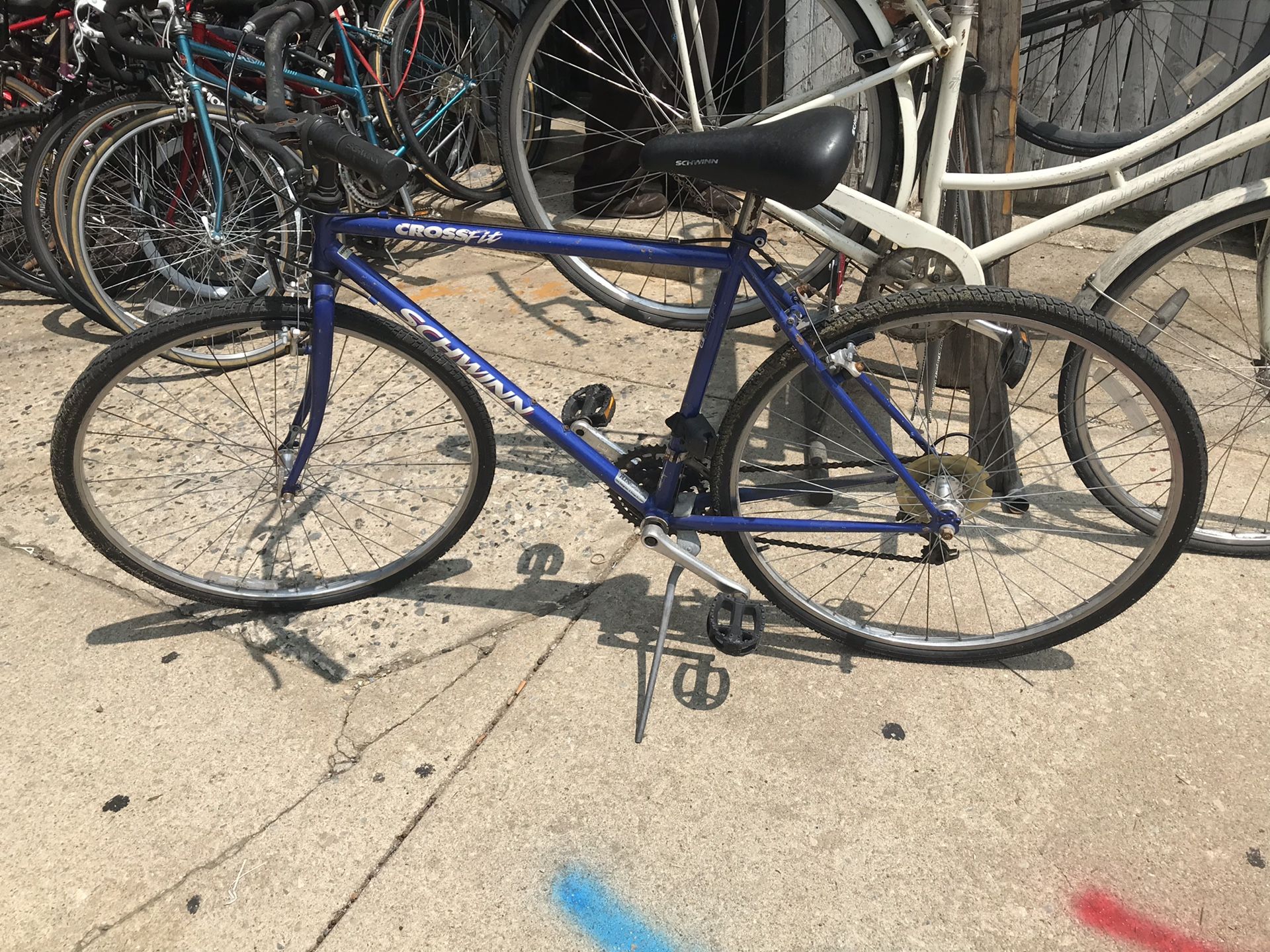 Blue Schwinn CrossFit bike