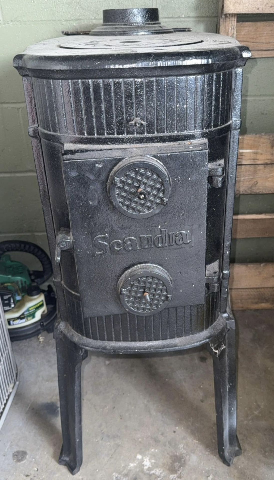 Vintage Scandia Cast Iron Wood Stove Burner
