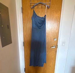 Blue David’s Bridal Single Strap Slip Midi Dress
