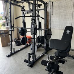 SMITH MACHINE/ PULLEY SYSTEM/ SQUAT RACK/ BENCH/ WEIGHTS/ BARBELL/ GYM EQUIPMENT/ FREE DELIVERY 🚚 