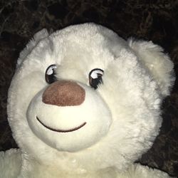Build A Bear Stuffed Plush White Teddy Bear 18" BAB No rips, tears or stains
