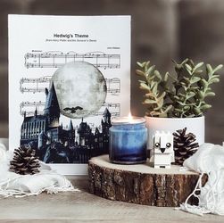 Harry Potter Halloween Hedwig’s Theme Sheet Music Art Print