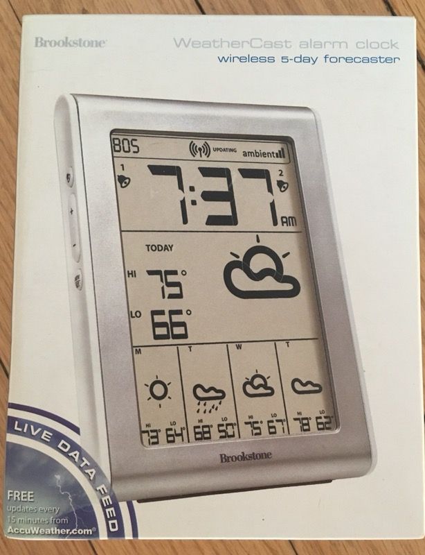 Brookstone WeatherCast wireless alarm clock