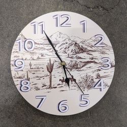 Rustic Nature Scene Round Wall Clock Decorative Timepiece
