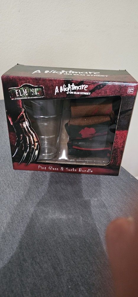 A Nightmare on Elm Street
pint glass and socks bundle