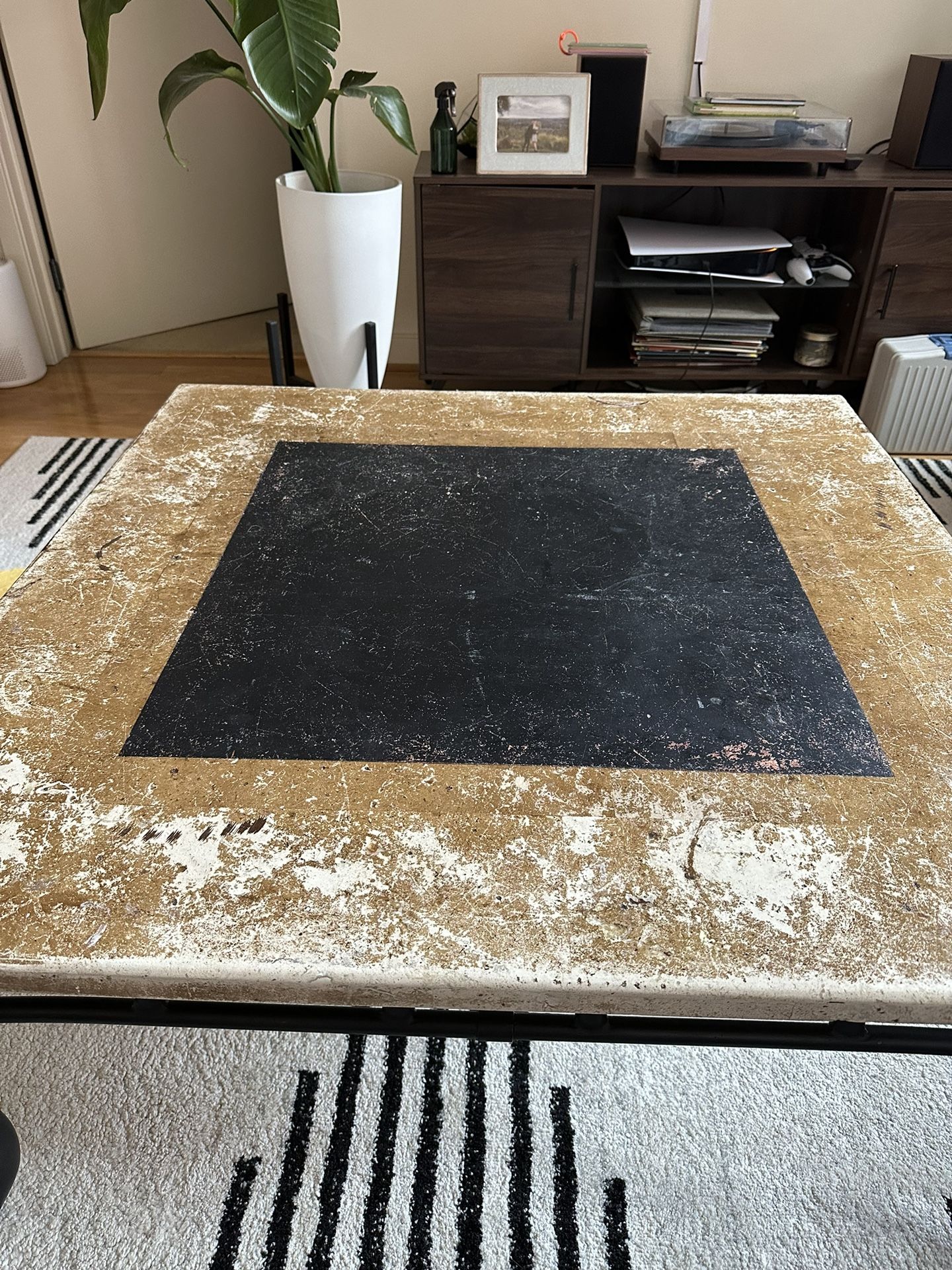 Distressed Stone Coffee Table