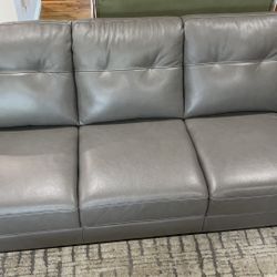 Grey Leather Sofa 