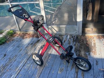 Bag Boy Avenger 3-Wheel Collapsible Golf Push Cart Red