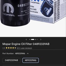 2009-2011 Chevy Chrysler Oil filter