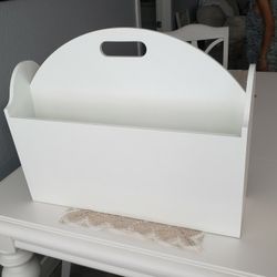 Solid White Magazine Holder.