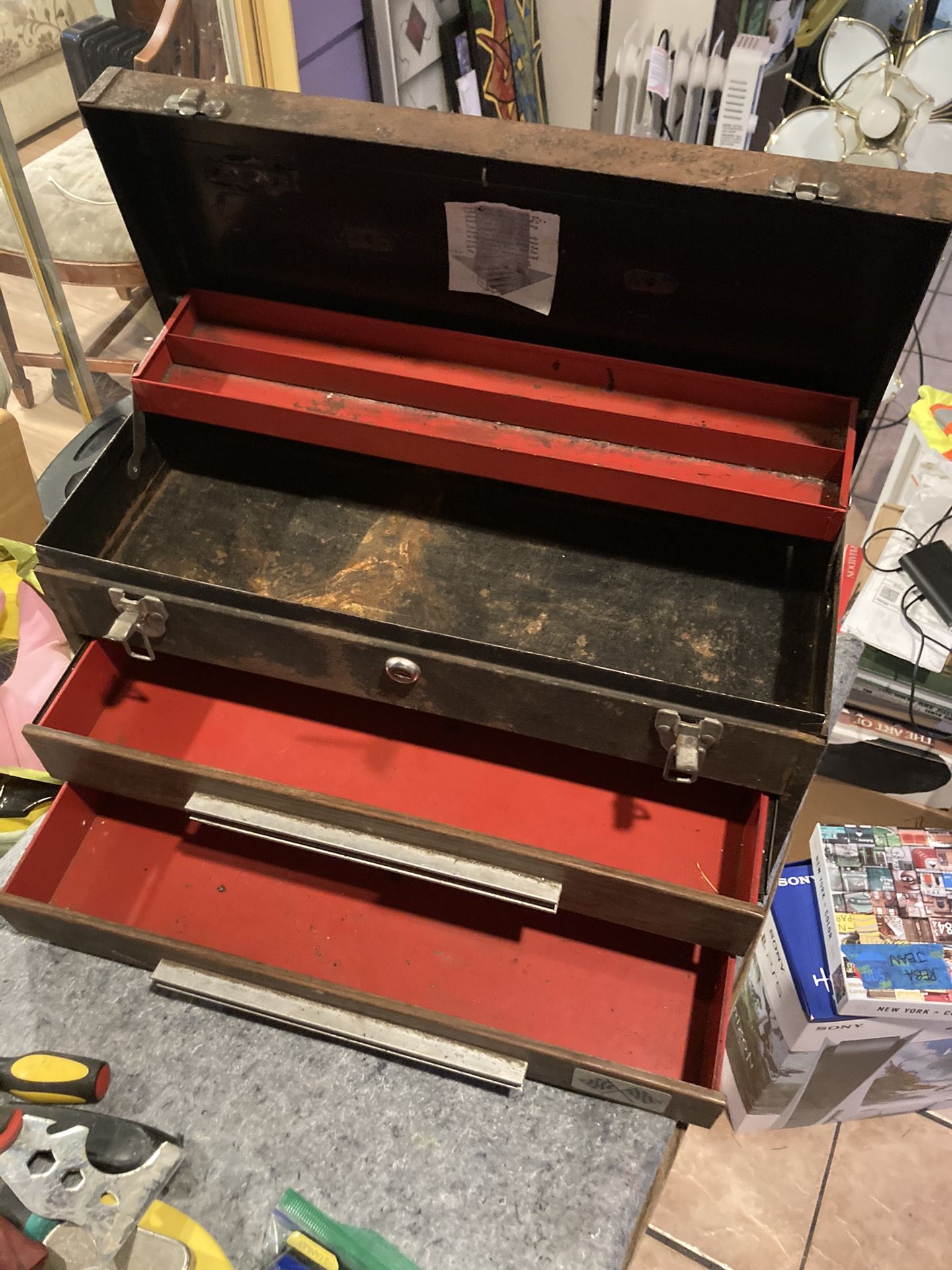 Vintage Craftsman Tool Box And Tools
