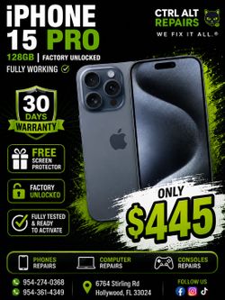 📱 iPhone 15 Pro – 128GB – FACTORY UNLOCKED 🔓
🔥 ONLY $445 🔥