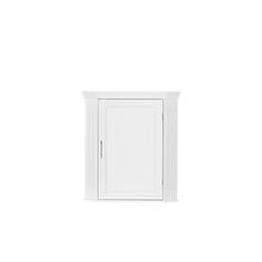 RiverRidge Somerset Corner Wall Bathroom Storage Cabinet Organizer with Doors and an Adjustable Shelf - White