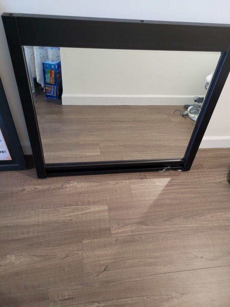 Vanity Black Wooden Mirror