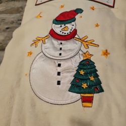 Vtge  Ashford Textiles Christmas Bath Coordinates Towels Set Of 3 Snowman ⛄️ 