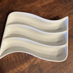 White Ceramic Crate & Barrel Appetizer Dish