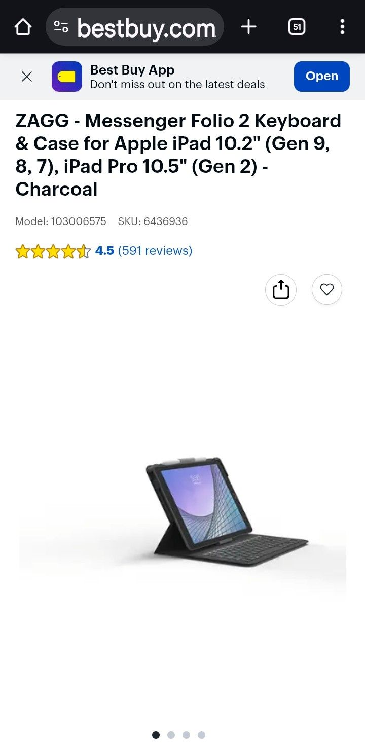 Zagg Messenger Folio 2 Ipad 10.2 Inch Wireless Keyboard Case