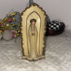 Vintage Madonna in Niche Small Plastic Statue of Virgin Mary  #26