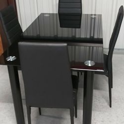 Beautiful Black Dining Table Set On Sale * Perfect For Small Kitchens * We Deliver