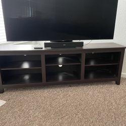 TV Stand Espresso 70inch with Adjustable Shelves