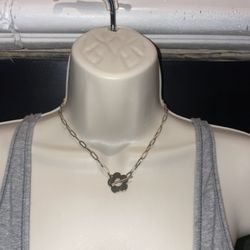 Floral Paperclip Chain Necklace