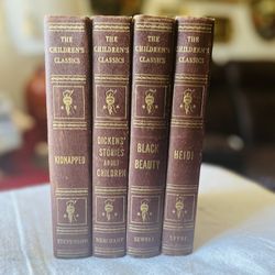 Lot of 4 Antique 1920’s The Children’s Classics Books for Reading Collection/Repurposing