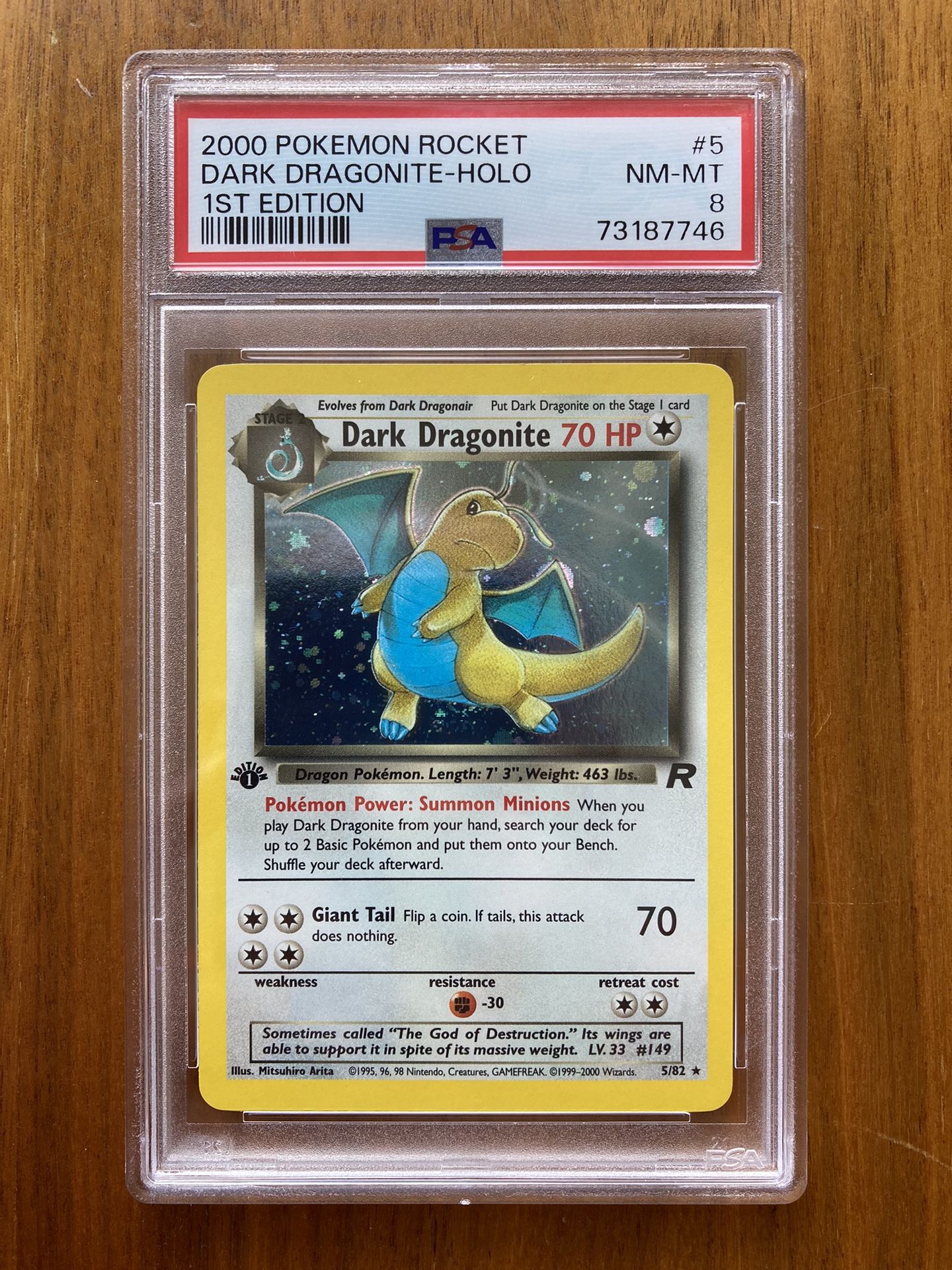 dragonite pokemon card first edition 1999 FOSSIL 1ST #19/62 HGA 9 CERT P0NYKNBDLL Jeffthrowcards Commemorate your favorite tabletop game with this Dragonite 1999 Pokemon Fossil 1st Edition #19 PSA Authenticated 9 Card 2000 Pokmon Team Rocket Dark