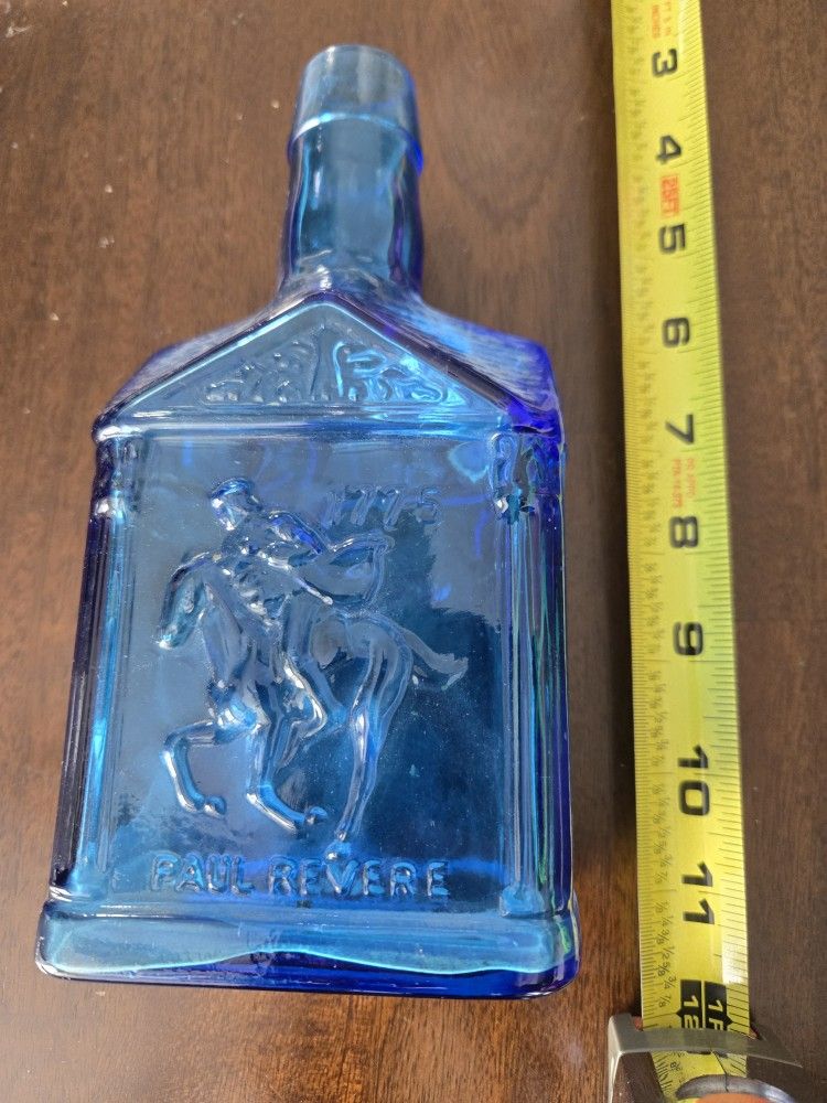 Paul Revere Blue Glass Bottle