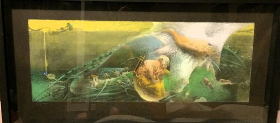 Snow Larva Phenomenal Dry Pastel By Jacek Baszkowski 17x33.5" Framed, Signed, Dated 1990