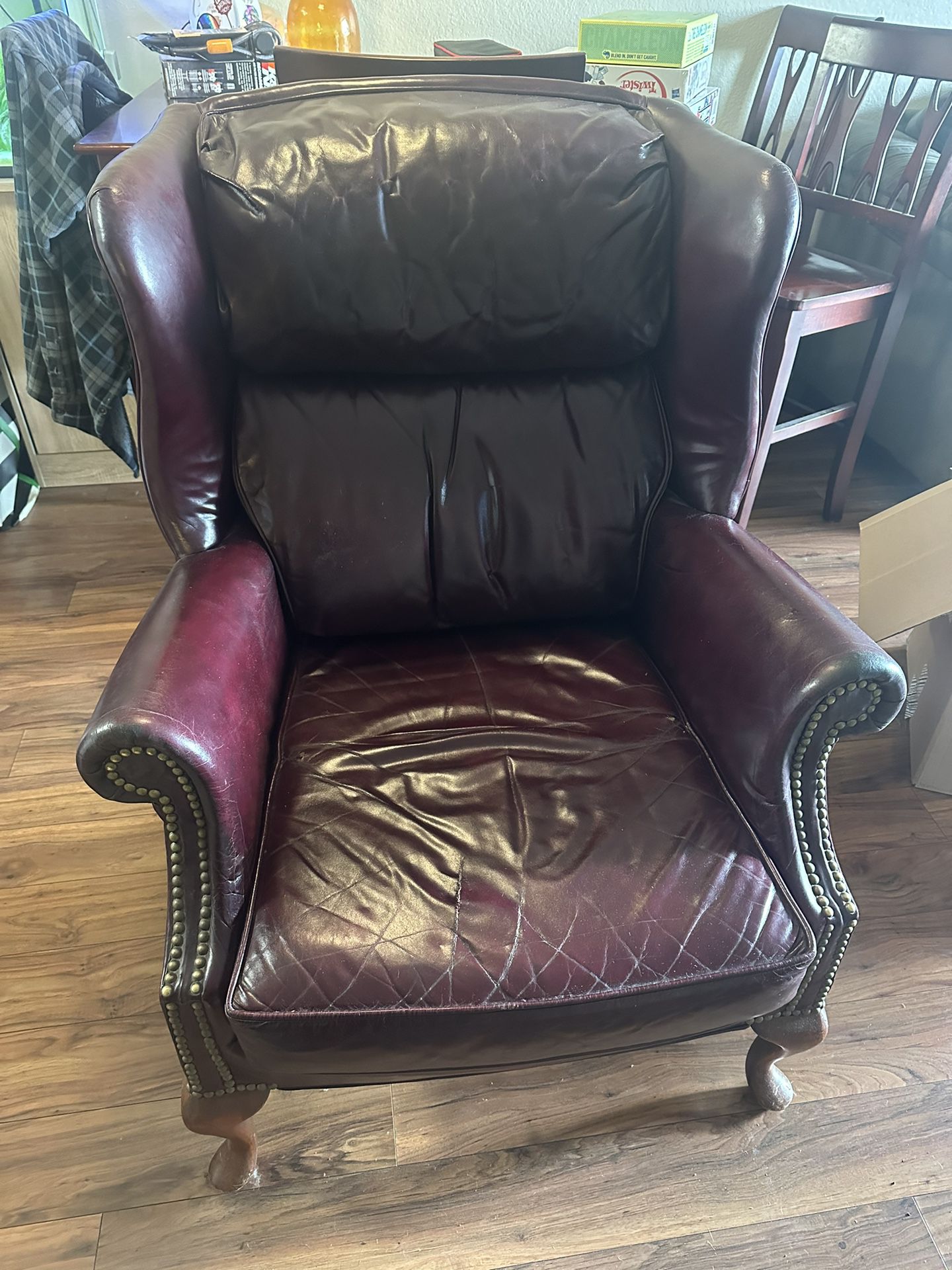 Vintage Purple Wingback Chair 