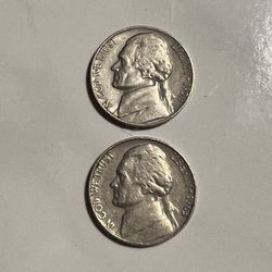 Two Older Jefferson Nickel Coins. 56 & 63 collectible.