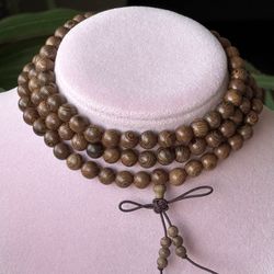Natural Wooden Beads  Necklace 34 in 