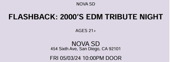 2000's EDM Tribute Night at NOVA 