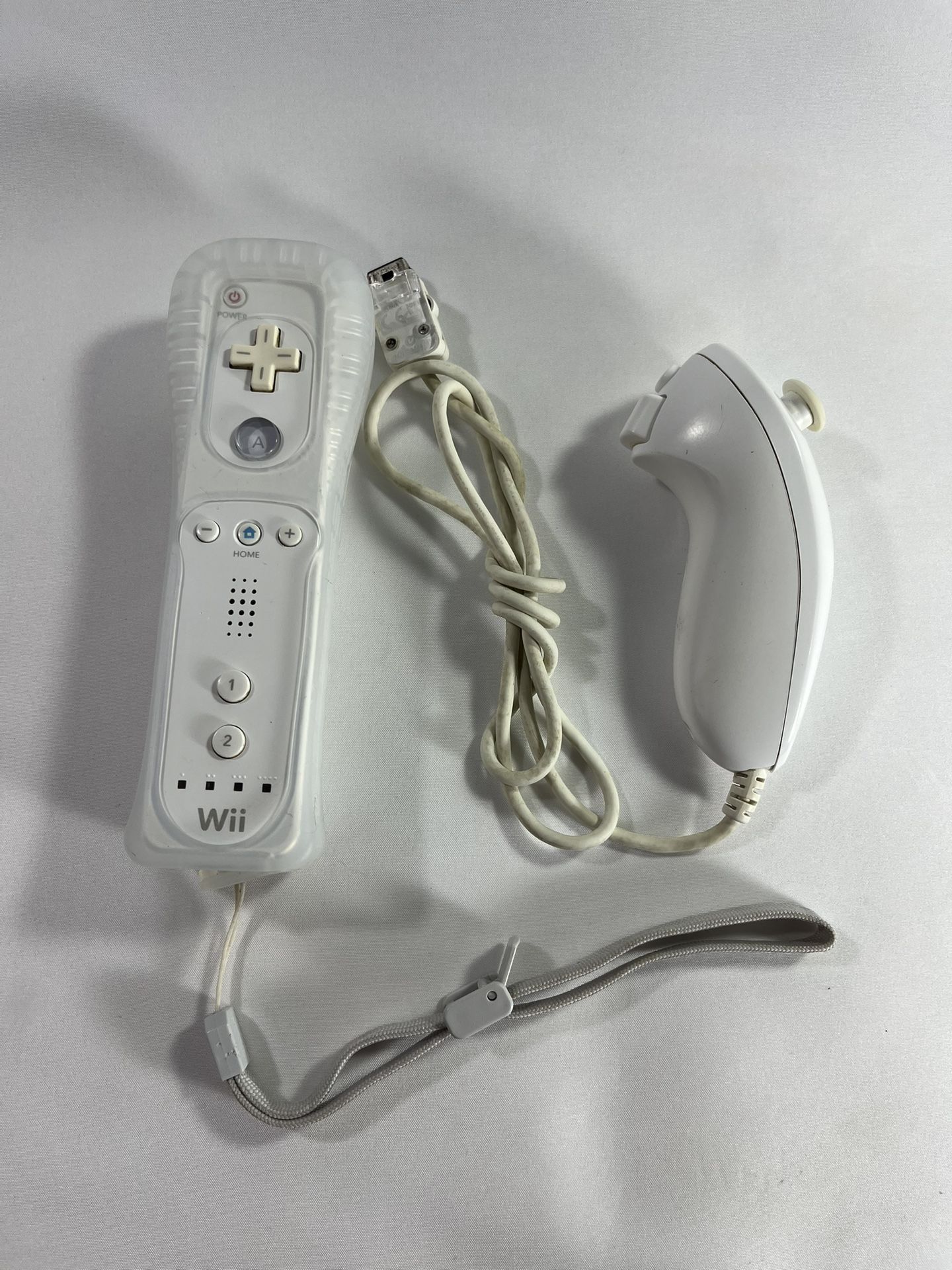 OEM Nintendo Wii Remote Controller Wiimote White with Nunchuck RVL-003 Tested