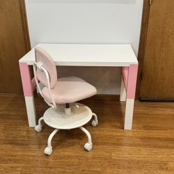 IKEA  PAHL Adjustable Desk & VIMUND Adjustable Chair -Read Description