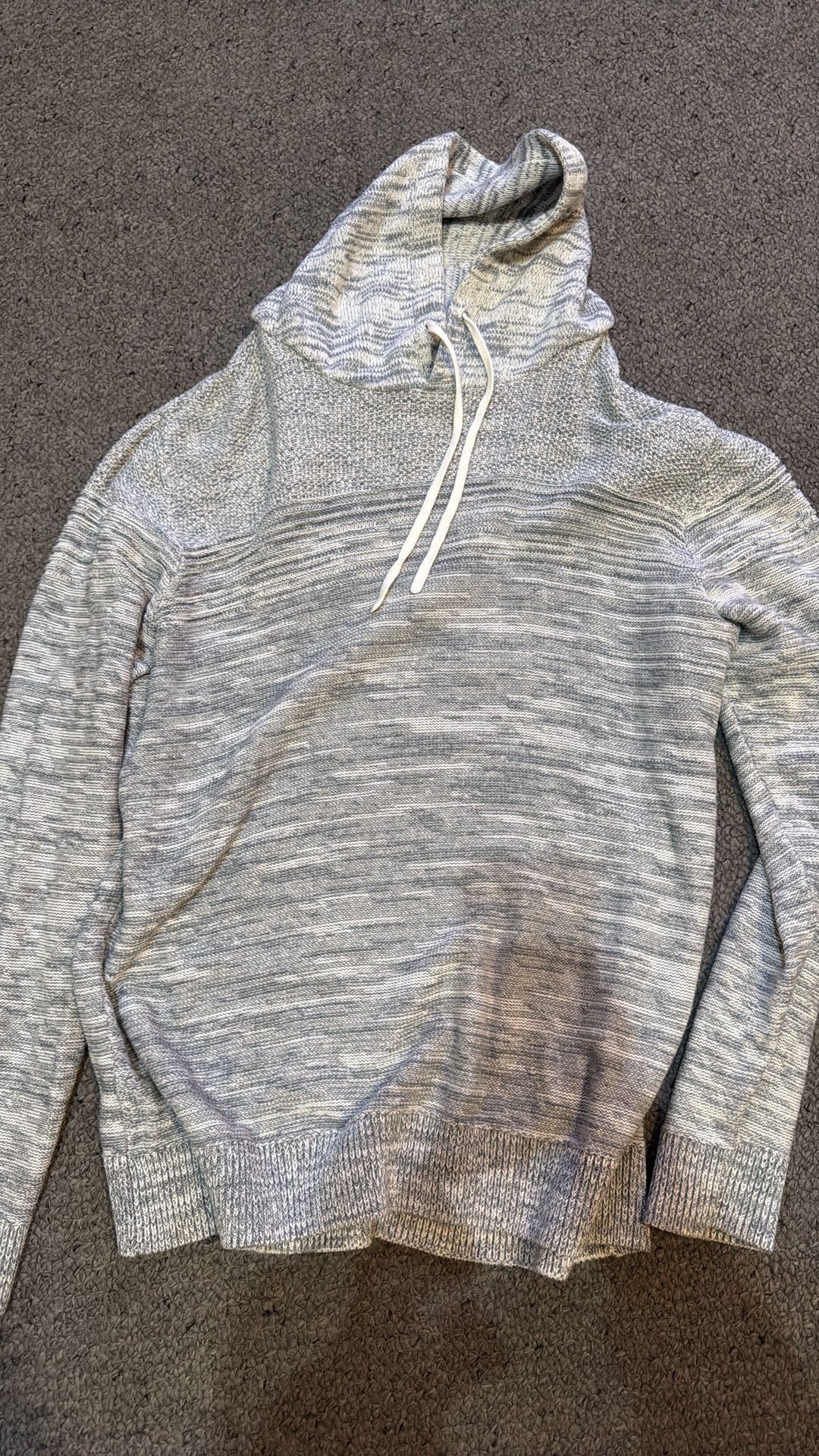 KNIT SWEATER HOODIE: MENS size LARGE 