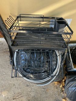 Kitchen Dish Drying Rack with drain pan & 2 hanger accessories