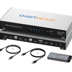 KVM Switch 2 Monitors 2 Computers