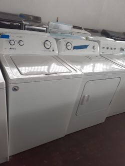 Amana top load washer and dryer set working perfectly with 4 months warranty
